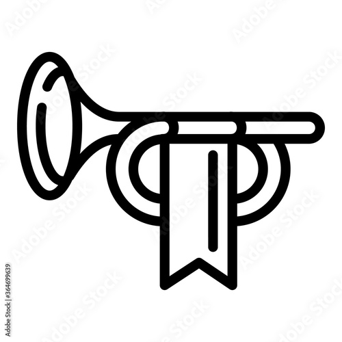Royal trumpet icon. Outline royal trumpet vector icon for web design isolated on white background