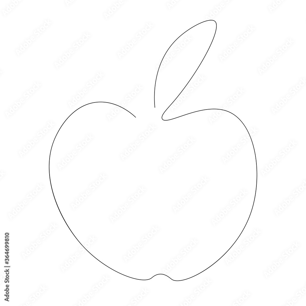 Apple fruit icon line drawing, vector illustration Apple fruit icon line drawing, vector illustration