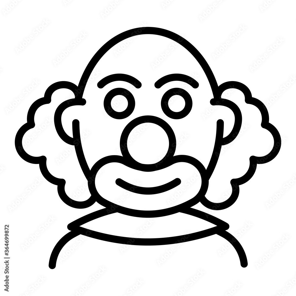Bald clown icon. Outline bald clown vector icon for web design isolated on white background Bald clown icon. Outline bald clown vector icon for web design isolated on white background