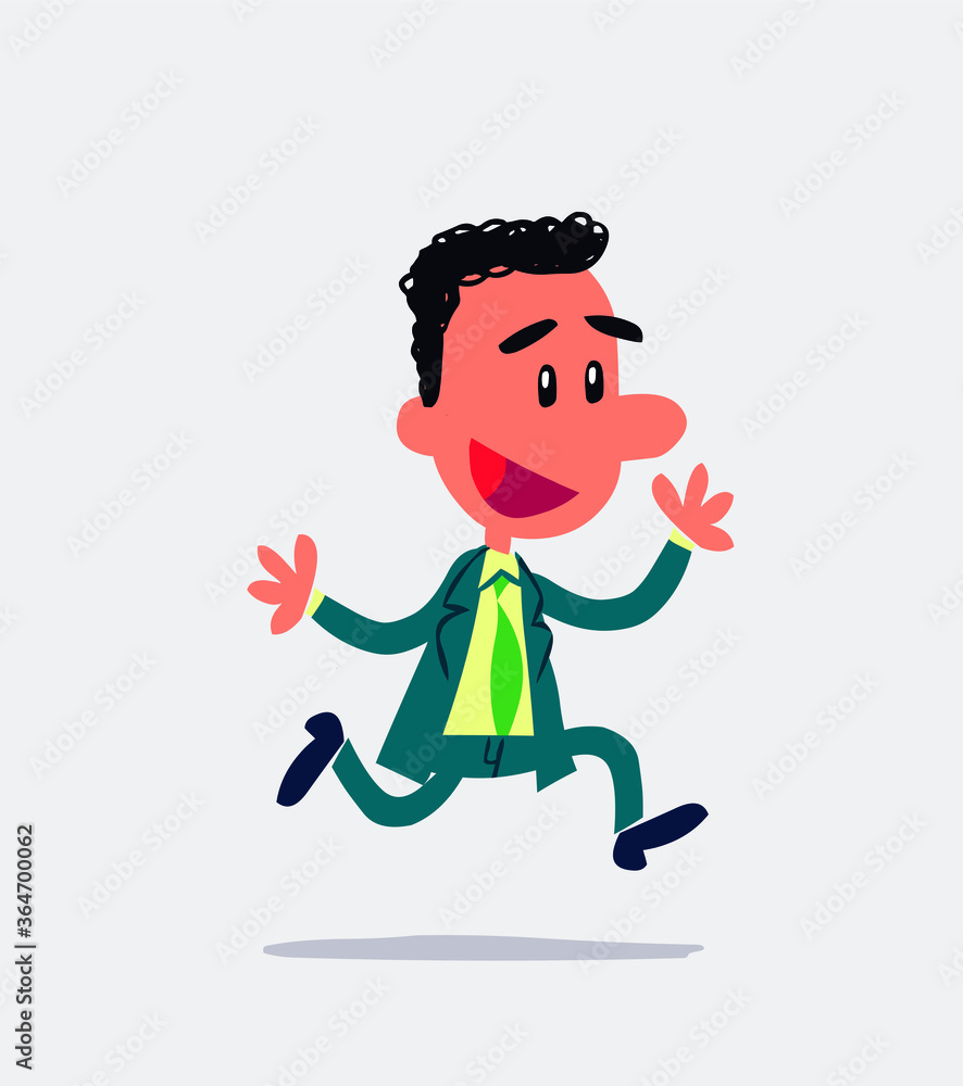 Businessman running happily
Businessman running happily
