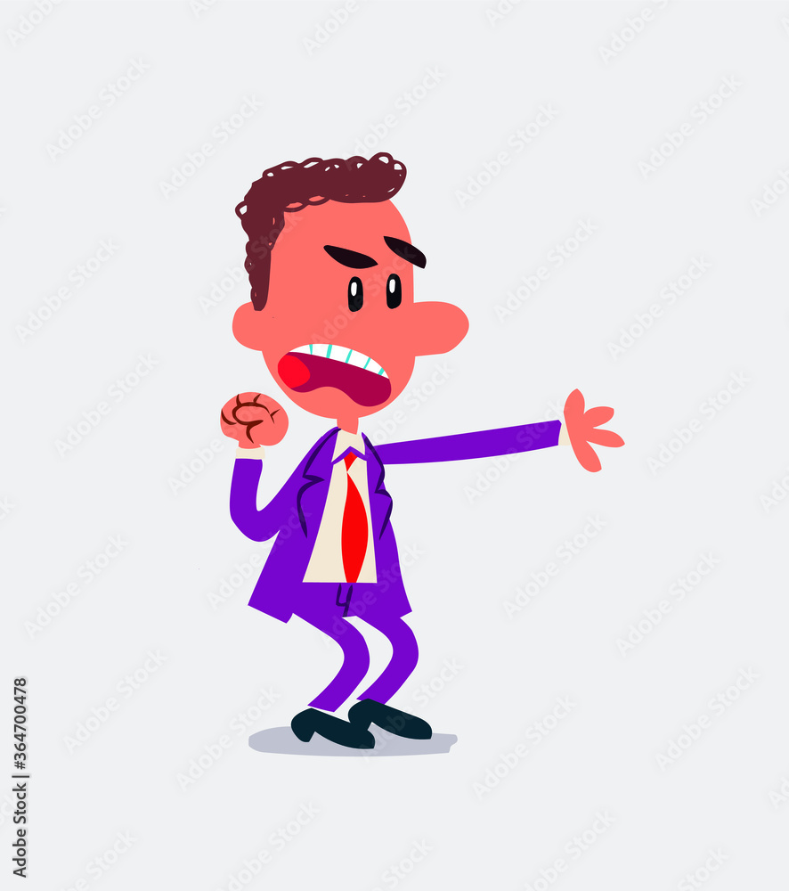 Very angry businessman pointing at something
Very angry businessman pointing at something