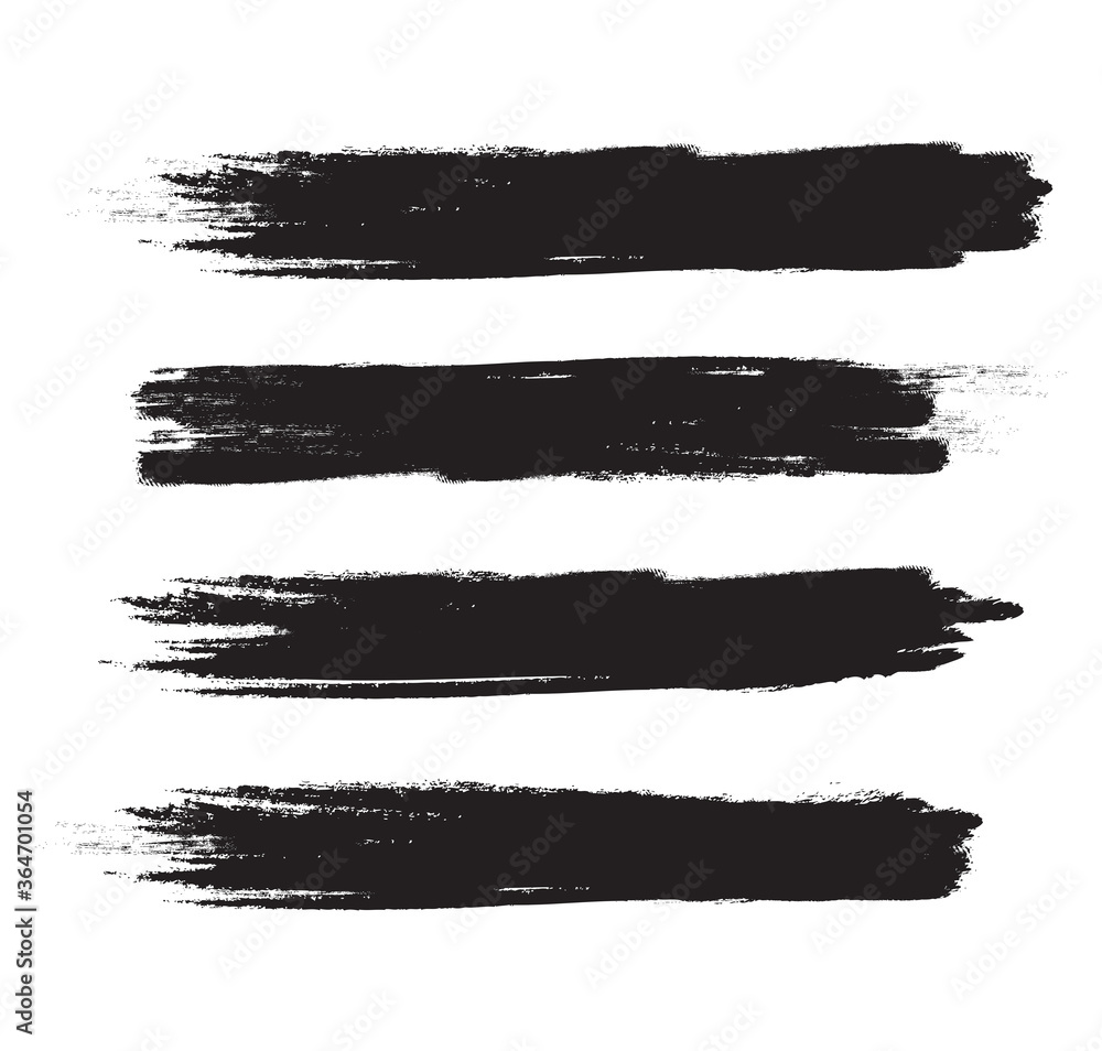 Black brush stroke set isolated on white background. Trendy brush stroke vector for black ink paint, grunge backdrop, dirt banner, watercolor design and dirty texture. Brush stroke vector illustration Black brush stroke set isolated on white background. Trendy brush stroke vector for black ink paint, grunge backdrop, dirt banner, watercolor design and dirty texture. Brush stroke vector illustration