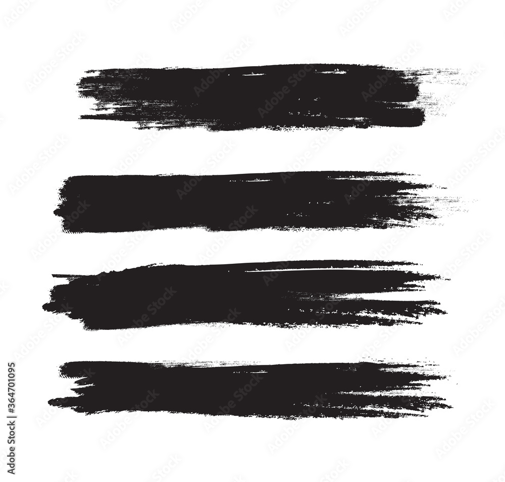 Black brush stroke set isolated on white background. Trendy brush stroke vector for black ink paint, grunge backdrop, dirt banner, watercolor design and dirty texture. Brush stroke vector illustration Black brush stroke set isolated on white background. Trendy brush stroke vector for black ink paint, grunge backdrop, dirt banner, watercolor design and dirty texture. Brush stroke vector illustration