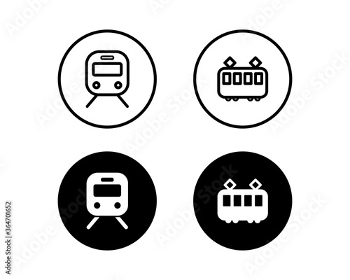 電車のアイコンのセット／列車／シルエット