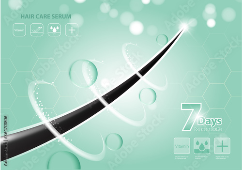 Hair care serum follicle diagnostics. Anatomy skin, medical human, epidermis layer, vector illustration design.