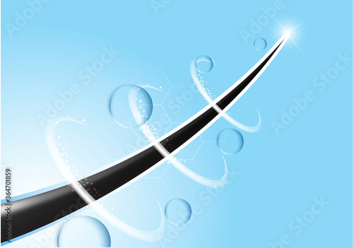 Hair care serum follicle diagnostics. Anatomy skin, medical human, epidermis layer, vector illustration design.