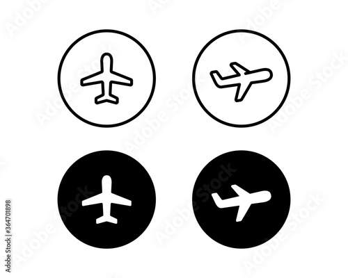 飛行機のアイコンのセット／シルエット／素材／交通