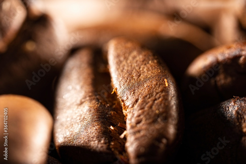 Extreme macro photo of roasted coffee beans © Rob D