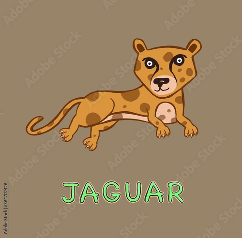 design Cute Jaguar. small icon for stock. Vector illustration