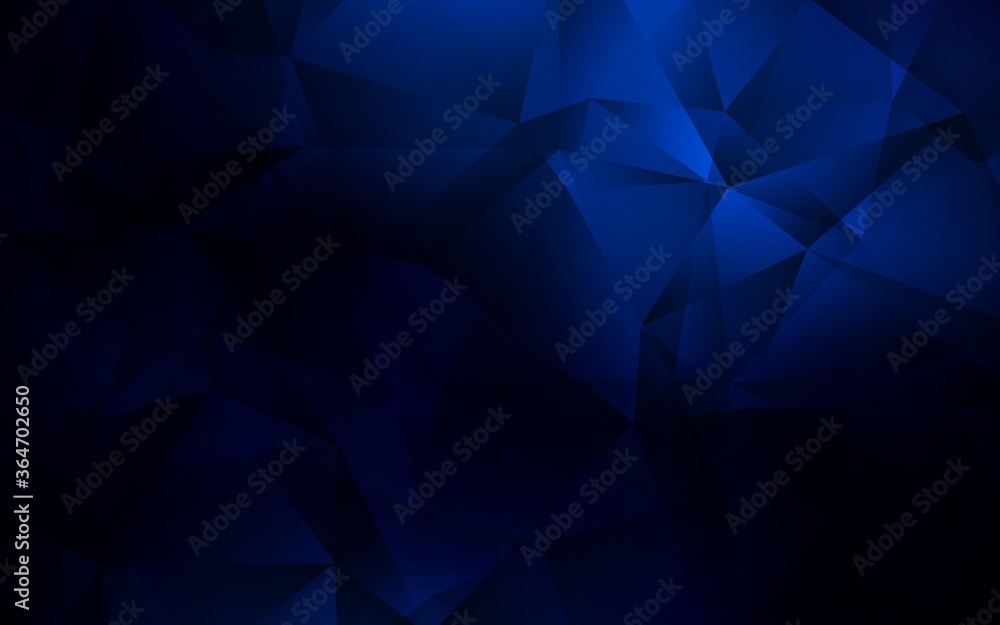 Dark BLUE vector triangle mosaic background. Glitter abstract illustration with an elegant triangles. A completely new design for your leaflet. Dark BLUE vector triangle mosaic background. Glitter abstract illustration with an elegant triangles. A completely new design for your leaflet.