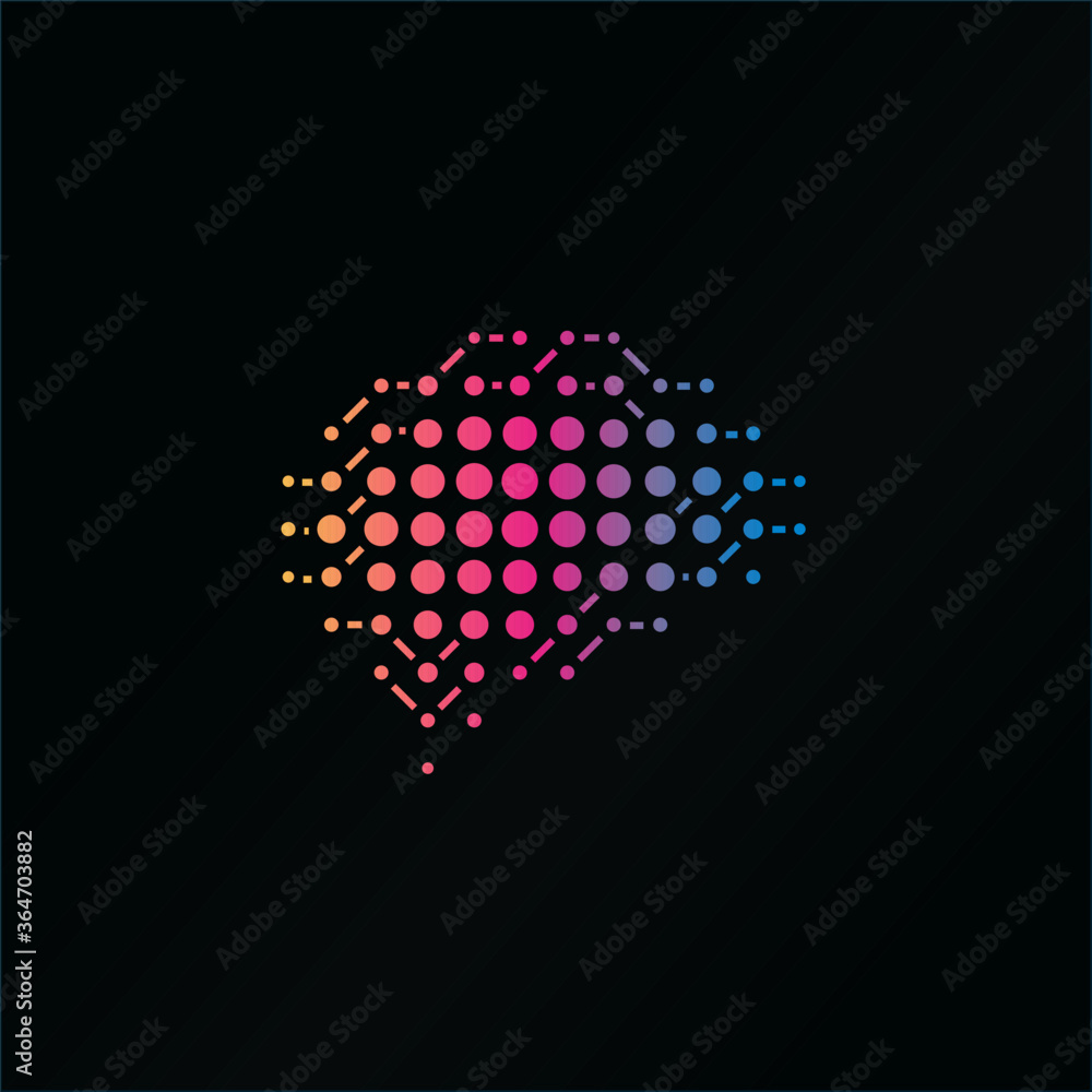 DIgital AI brain logo. Innovation and education tech symbol. Neural ...