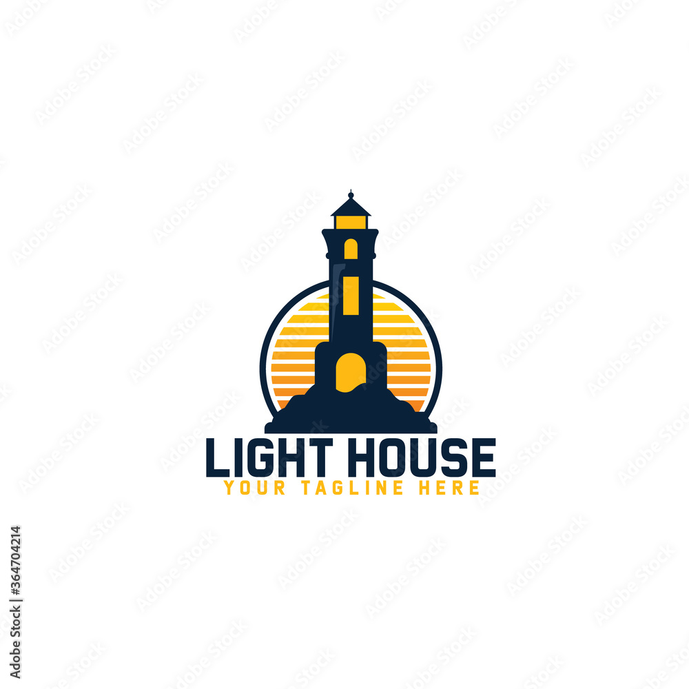 Lighthouse logo template design. In modern style and simple Vector illustration. Lighthouse logo template design. In modern style and simple Vector illustration.