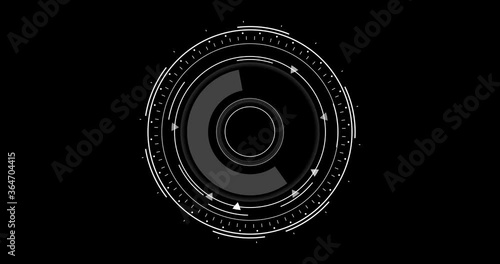 HUD interface element. You can use it to build your own interface design. 4K HUD motion graphics element.