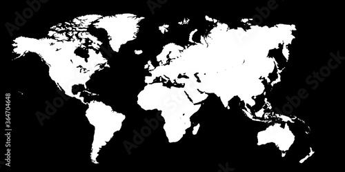 world map in black and white concept .