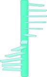 Spiral stair levels of going upwards perspective angle