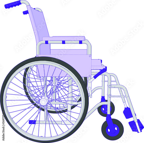 Self Propelled Wheel Chair Perspective Angle 