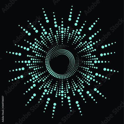 Halftone dots in circle form. round logo . vector dotted frame . design element