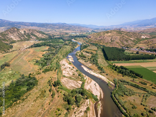 Aerial view of Struma river, Bulgaria © Stoyan Haytov
