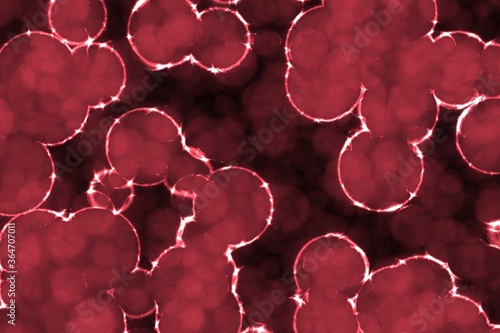 Fotografie beautiful creative red big amount of biological unicellulars digital art backgro