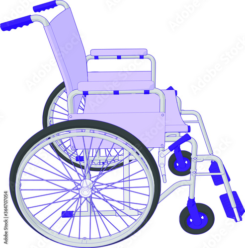 Self Propelled Wheel Chair Perspective Angle 