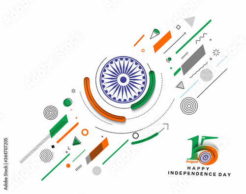 Independence Day Poster. 15 August Vector Modern Banner Illustration.