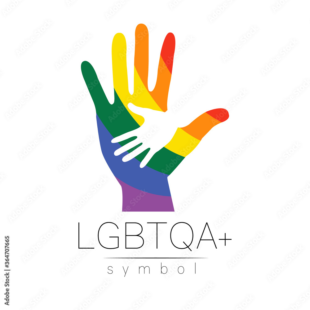 Vector LGBTQA logo symbol. Pride flag background. Icon for gay, lesbian, bisexual, transsexual, queer and allies person. Can be use for sign activism, psychology or counseling. LGBT logotype on white. Vector LGBTQA logo symbol. Pride flag background. Icon for gay, lesbian, bisexual, transsexual, queer and allies person. Can be use for sign activism, psychology or counseling. LGBT logotype on white.