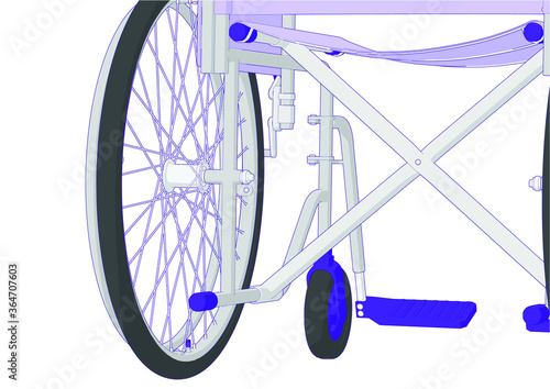 closeup shot of a self propelled wheel chair   