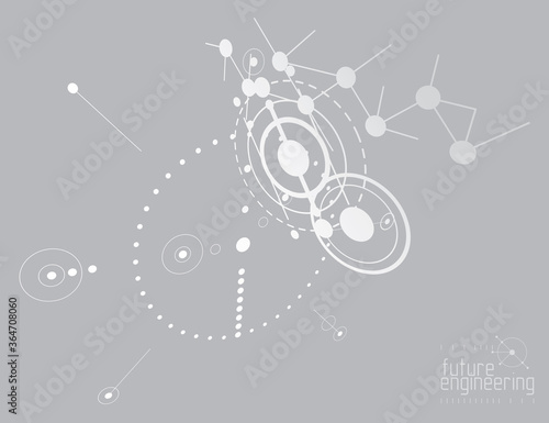 Futuristic abstract vector technology background. Mechanical engineering wallpaper.