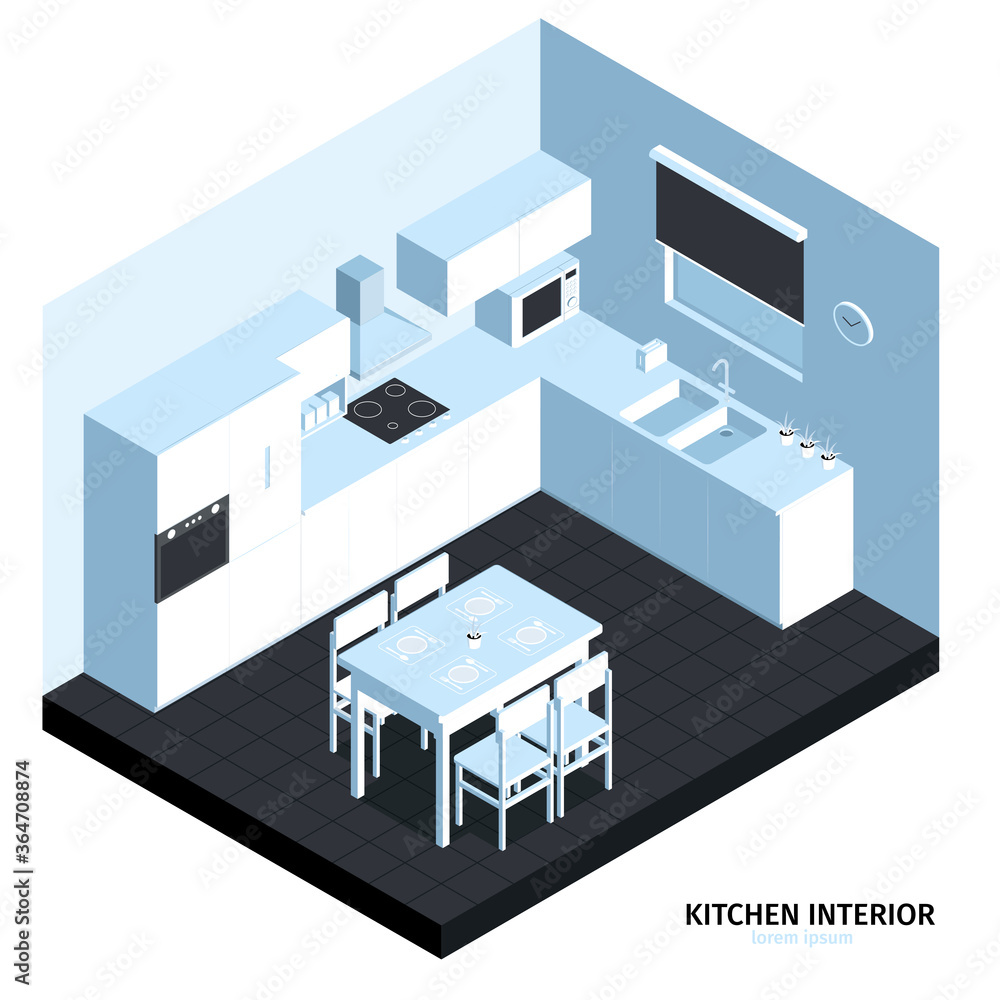 White Kitchen Interior Composition