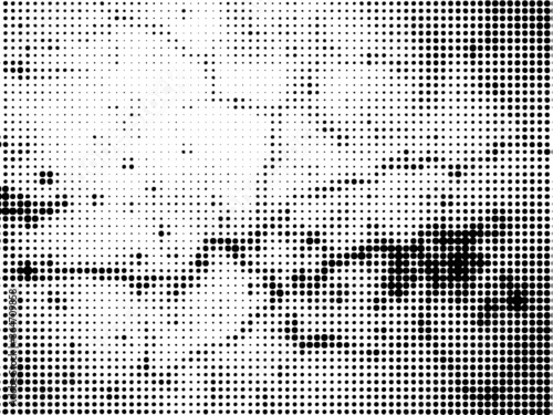Grunge halftone dots background vector texture