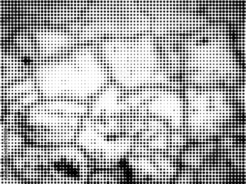Grunge halftone dots background vector texture