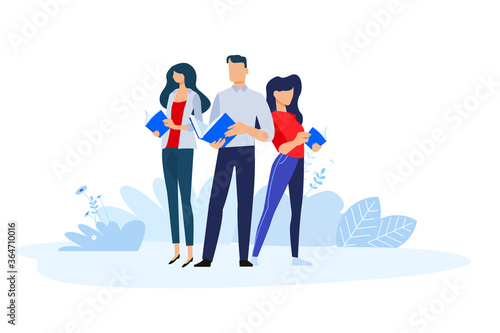 Our teachers. Vector illustration concepts for graphic and web design, marketing material, business presentation templates, education, training and courses, school.