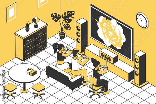 Game Console Isometric Illustration
