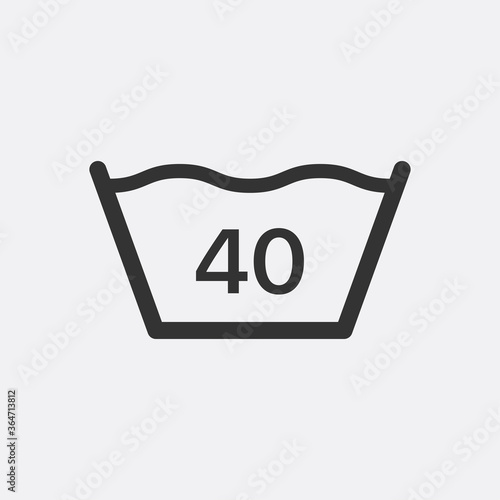 40 degree wash icon. Laundry symbol modern, simple, vector, icon for website design, mobile app, ui. Vector Illustration
