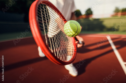 Tennis Racket and Ball. Sport wallpaper. Fitness. Sportsman