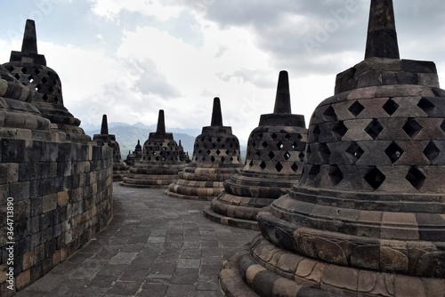 Photograph of borobudur temple, the biggest buddhist temple in the world © JoseLuis