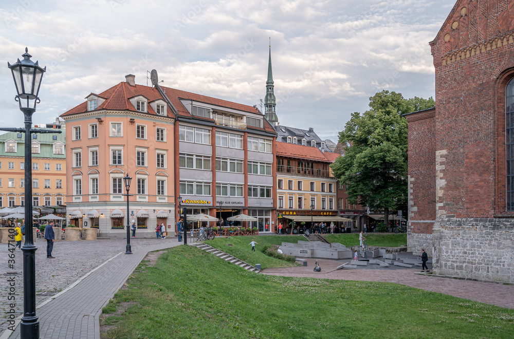 Fototapeta premium street view in riga latvia
