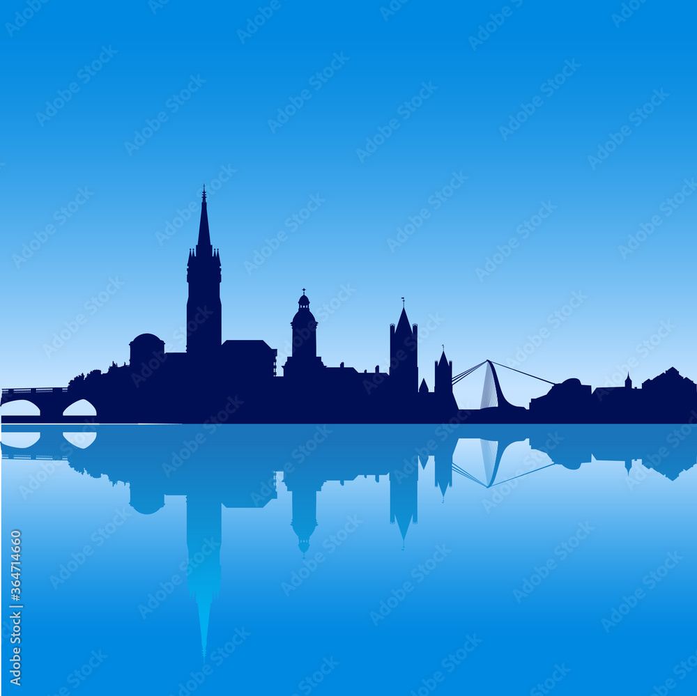 Dublin city skyline silhouette vector illustration Dublin city skyline silhouette vector illustration