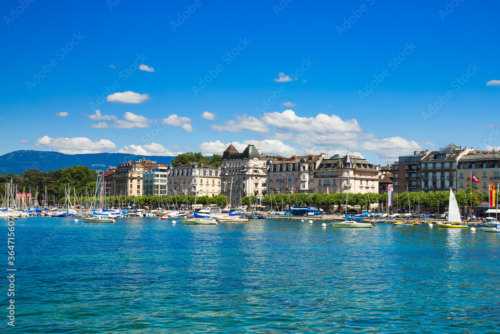 Geneva Cityscape during a Summer Sunny Day, Switzerland