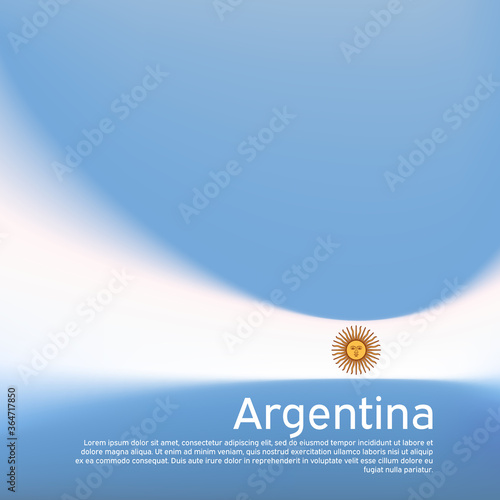 Abstract blurred pattern in argentina flag colors. Argentinean patriotic banner. Creative background for holiday card design. Cover business booklet. Vector illustration of the flag of argentina