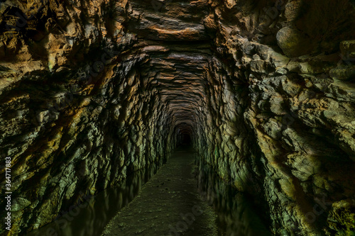 Canvas Print Stumphouse Mountain Tunnel, near Walhalla in rural Oconee County, South Carolina, is an incomplete railroad tunnel