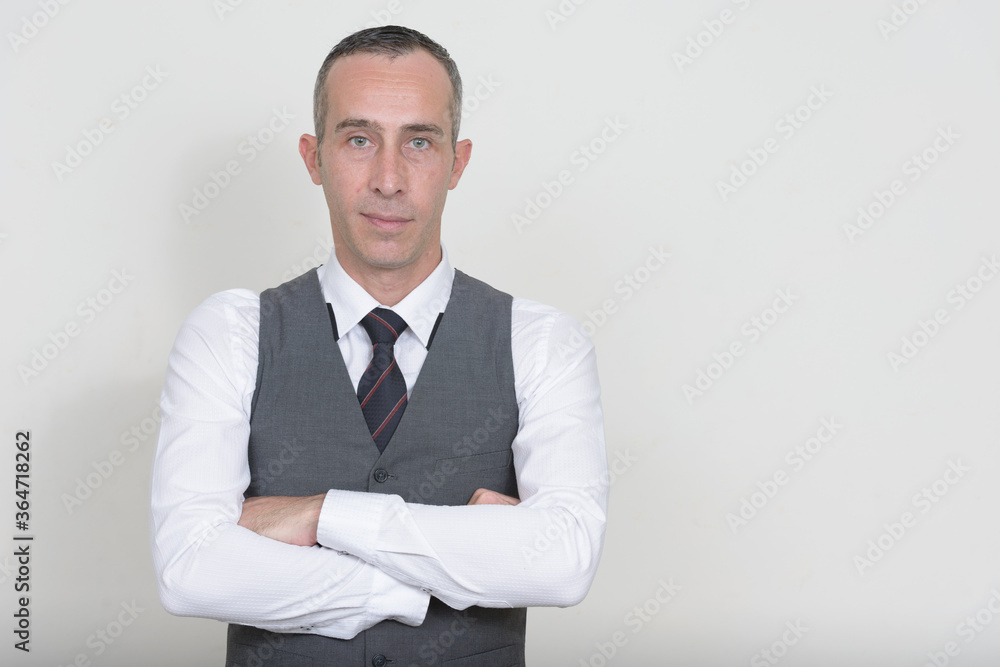 Portrait of mature handsome businessman with waistcoat Portrait of mature handsome businessman with waistcoat