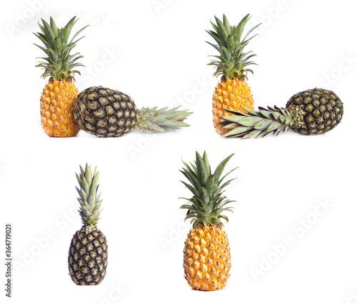 Two Pineapples isolated on white