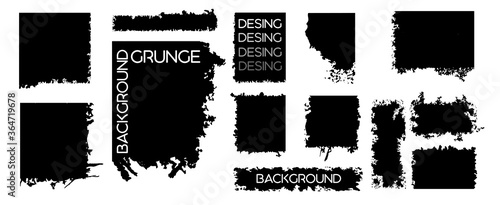 Set of black grunge abstract background templates. For headline  logo  poster  message  sale banner. Vector illustration background.