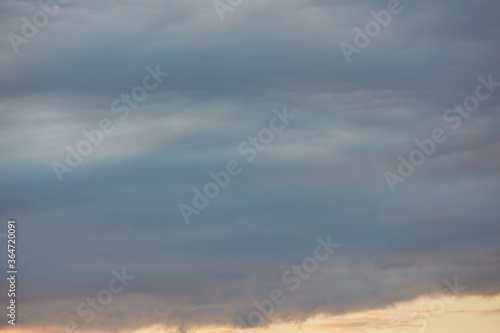 Cloudy sunset on a summer evening