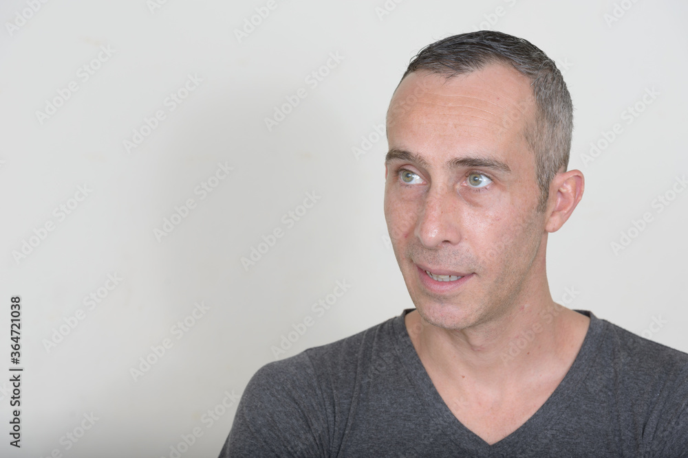 Fototapeta premium Portrait of mature handsome man ready for gym