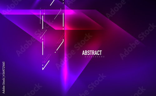 Dynamic neon shiny abstract background. Trendy abstract layout template for business or technology presentation, internet poster or web brochure cover, wallpaper