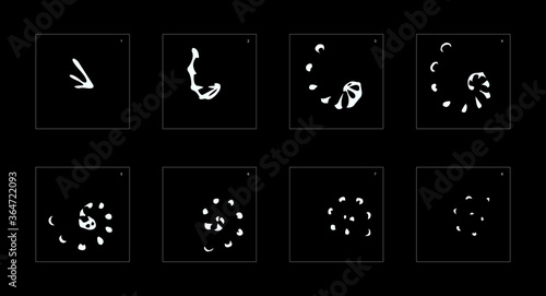 Shine explosion effect. Smoke explosion animation effect. Animation Sprite sheet for games, cartoon or animation. vector style animation effect 1487.
