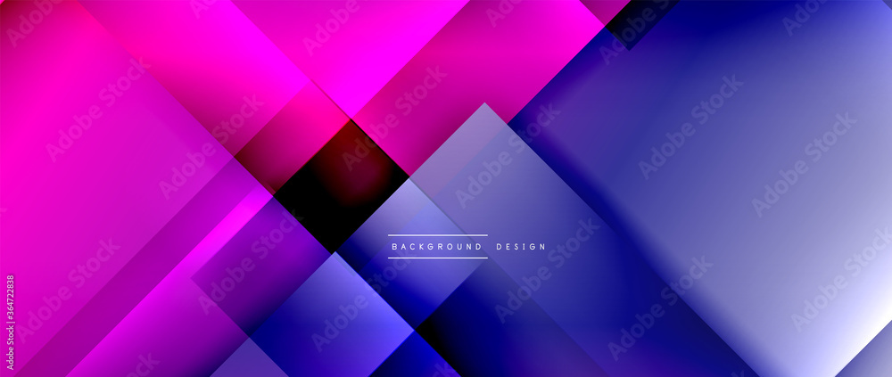 Square shapes composition, fluid gradient geometric abstract background. 3D shadow effects, modern design template Square shapes composition, fluid gradient geometric abstract background. 3D shadow effects, modern design template