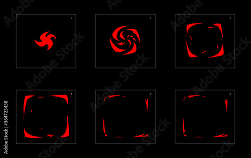 Shine fire effect. Fire explosion animation effect. Animation Sprite sheet for games, cartoon or animation. vector style animation effect 1496.